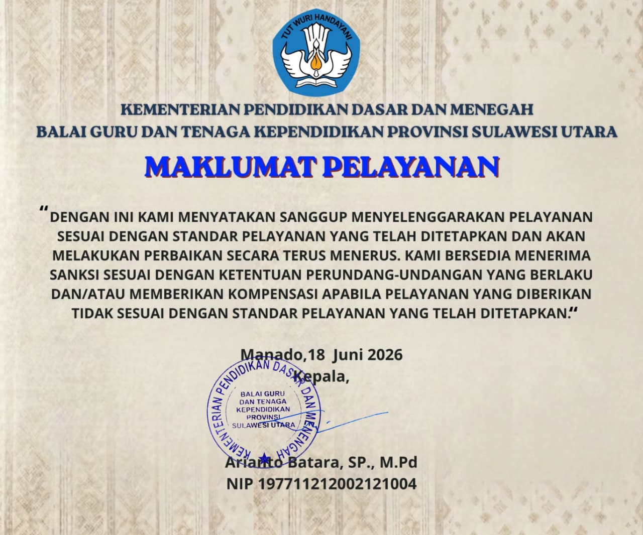 Maklumat Pelayanan